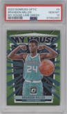 Brandon Miller from the 2023-24 Donruss Optic set featuring a Lime Green parallel graded by PSA and given an overall grade of 10.