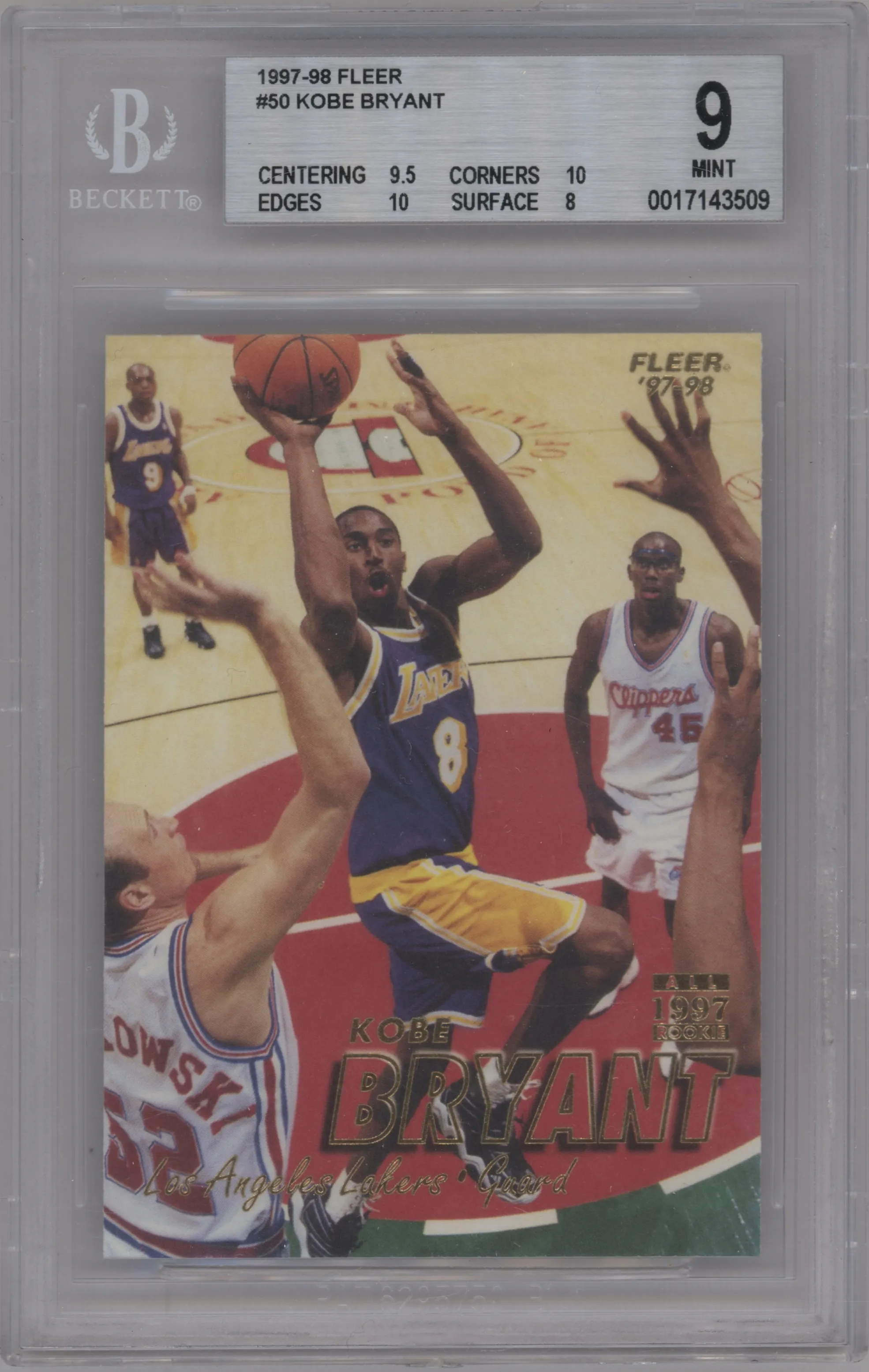 1997 Fleer Kobe Bryant BGS 9