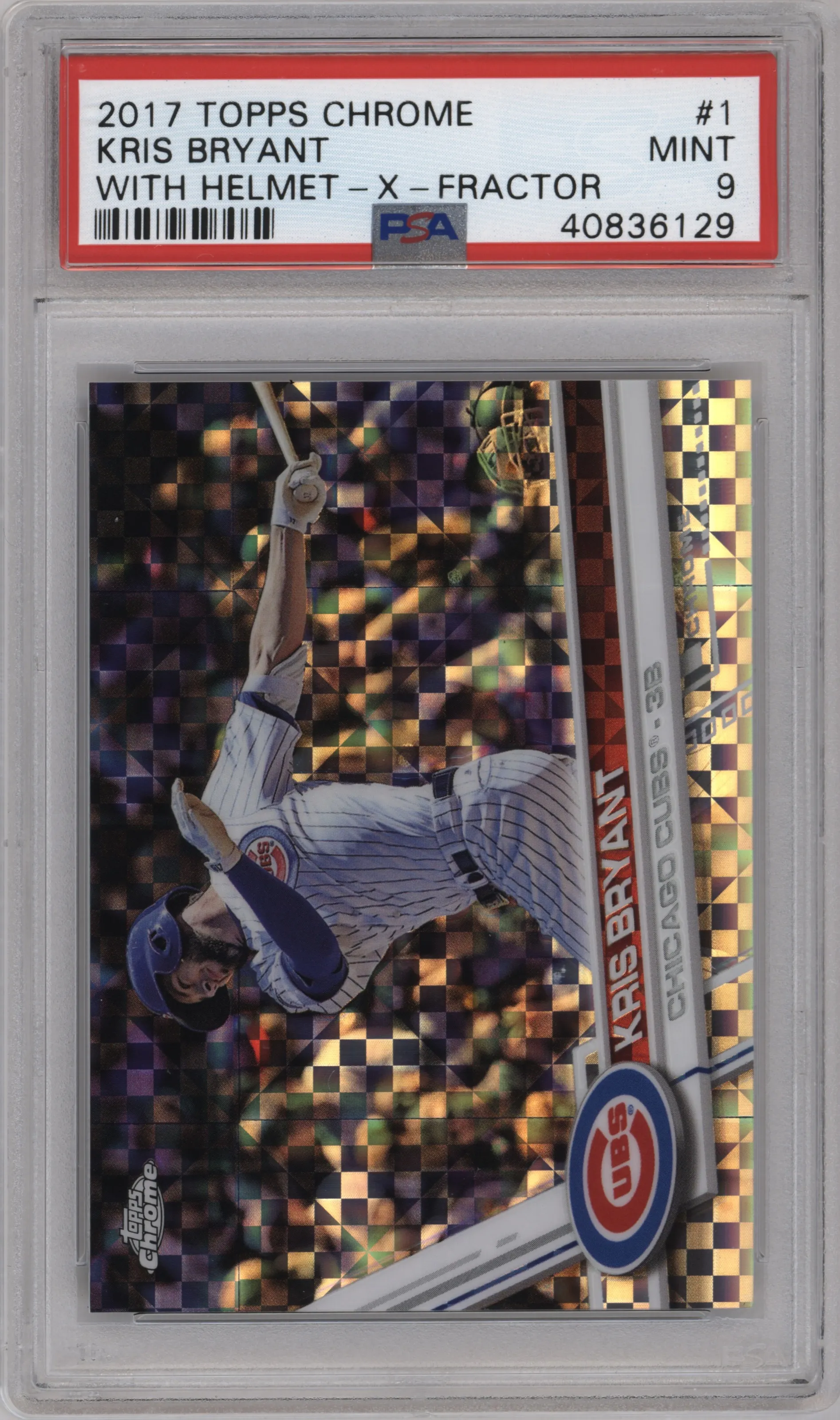 2017 Topps Chrome Kris Bryant X-Fractor #1 PSA 9