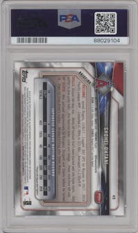 Shohei Ohtani from the 2018 Bowman set graded by PSA and given an overall grade of 9.