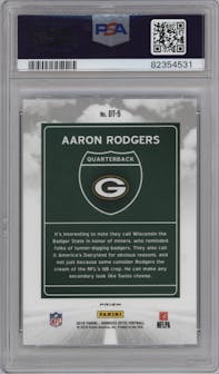 Aaron Rodgers from the 2018 Panini Donruss Optic set graded by PSA and given an overall grade of 10.