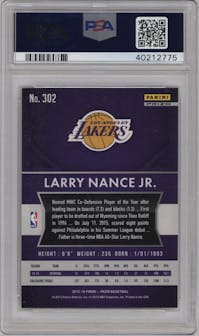 Larry Nance Jr. from the 2015-16 Panini Prizm  set featuring a Silver Prizm parallel graded by PSA and given an overall grade of 10.