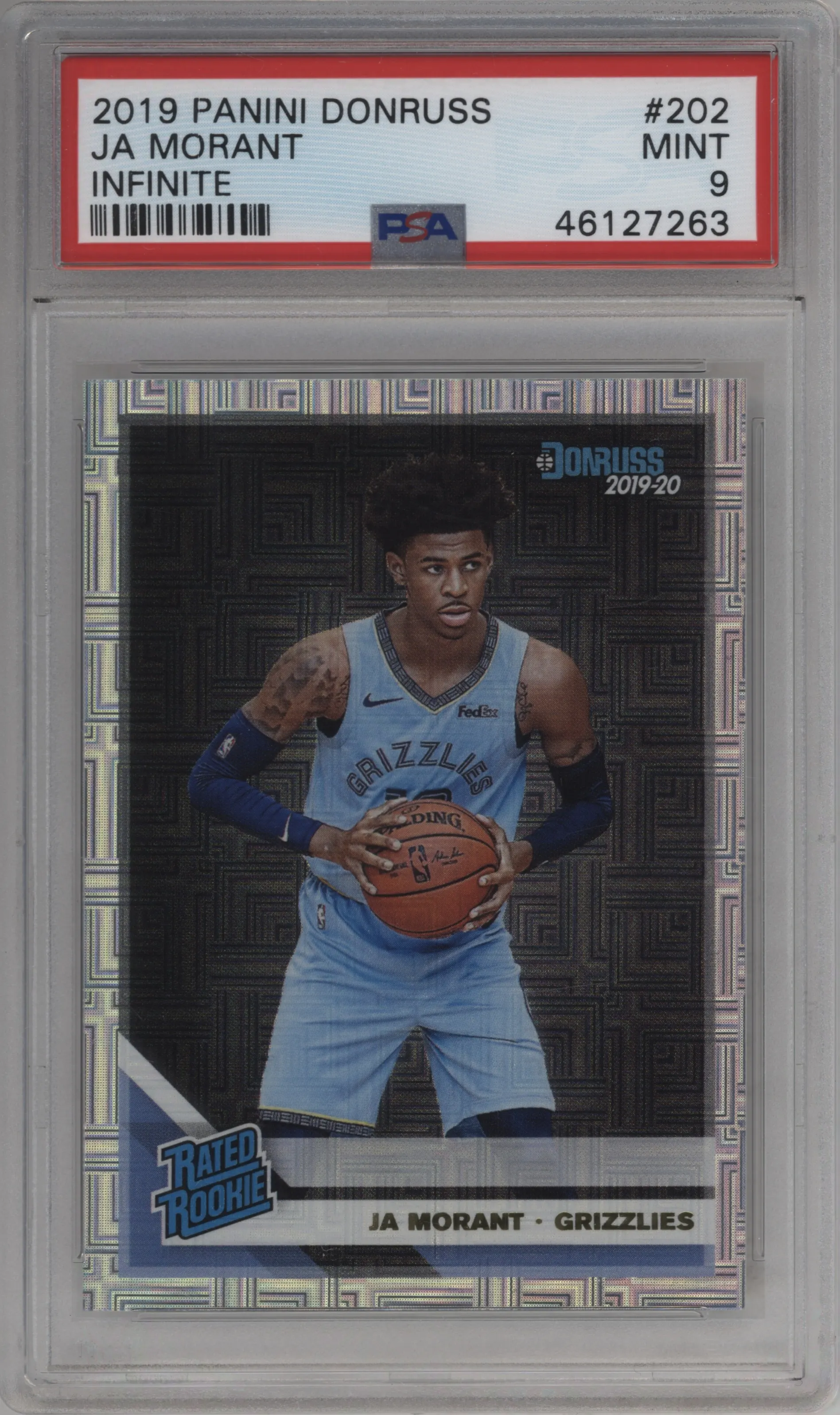 2019 Panini Donruss Rated Rookie Ja Morant Infinite PSA 9