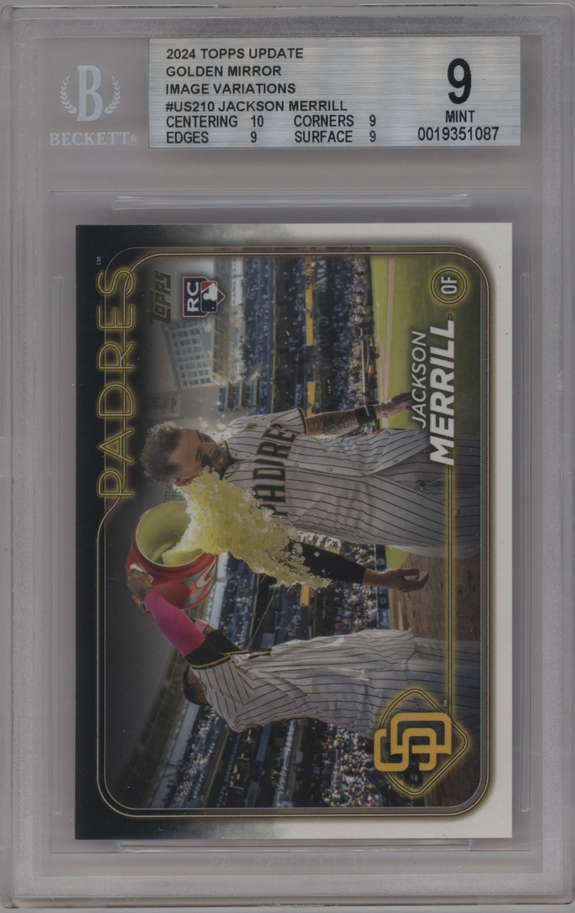 2024 Topps Update Golden Mirror Jackson Merrill #US210 BGS 9