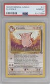 Clefable from the 1999 Pokemon set graded by PSA and given an overall grade of 10.