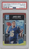 Jared Goff from the 2016 Panini Donruss Optic set featuring a Red & Yellow parallel graded by PSA and given an overall grade of 10.