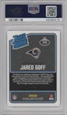 Jared Goff from the 2016 Panini Donruss Optic set featuring a Red & Yellow parallel graded by PSA and given an overall grade of 10.