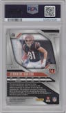 Jermaine Burton from the 2024 Panini Prizm set featuring a Red Shimmer parallel graded by PSA and given an overall grade of 9.