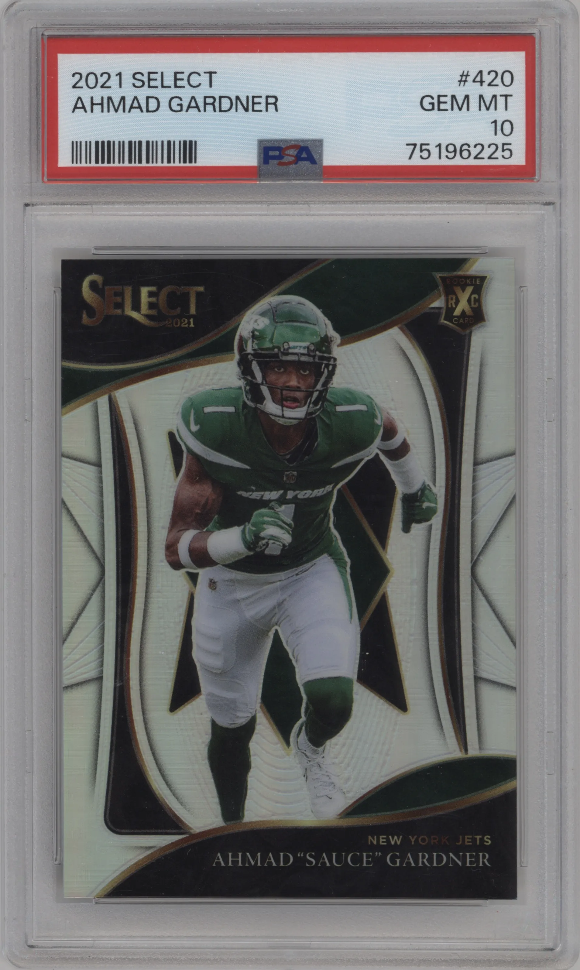 2021 Panini Select 2022 XRC Ahmad "Sauce" Gardner #420 PSA 10