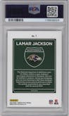 Lamar Jackson from the 2024 Donruss Optic set graded by PSA and given an overall grade of 9.