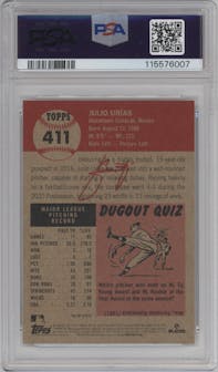 Julio Urias from the Ultimate Topps Living Set   set graded by PSA and given an overall grade of 9.