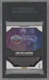 Zion Williamson from the 2019-20 Panini Prizm set featuring a Silver parallel graded by SGC and given an overall grade of 10.