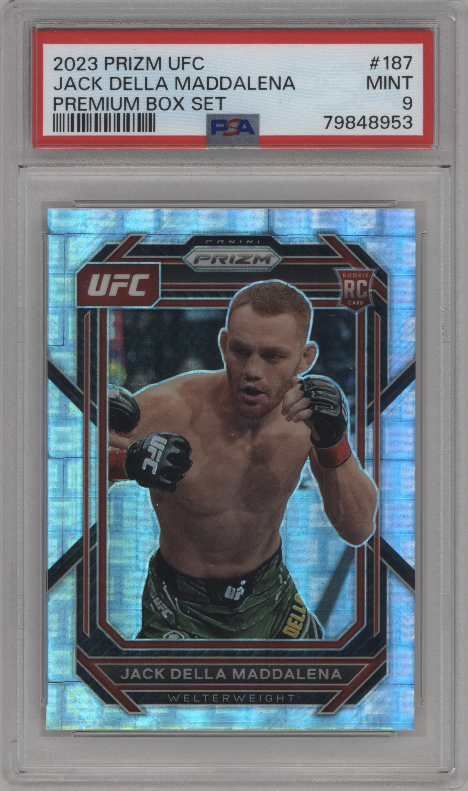 2023 Panini Prizm UFC Jack Della Maddalena Premium Box Set #187 PSA 9