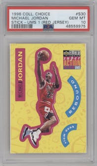 Michael Jordan from the 1996-97 Upper Deck Collector's Choice set graded by PSA and given an overall grade of 10.
