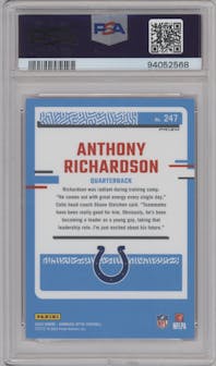 Anthony Richardson from the 2023 Donruss Optic set featuring a Pink parallel graded by PSA and given an overall grade of 10.