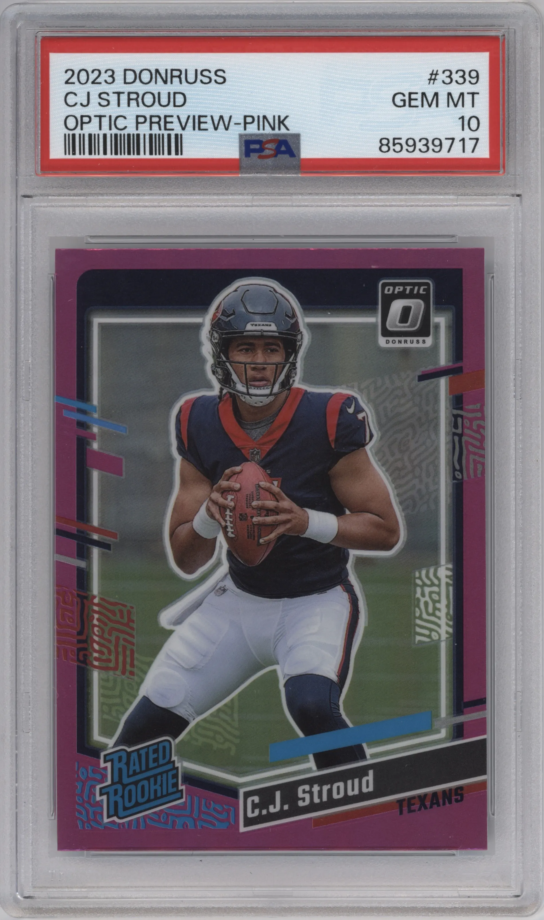 2023 Panini Donruss Opt.Rtd.Rke.Prev. C.J. Stroud Pink PSA 10