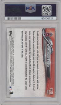 Justin Upton/Shohei Ohtani/Mike Trout from the 2018 Topps Update set graded by PSA and given an overall grade of 10.