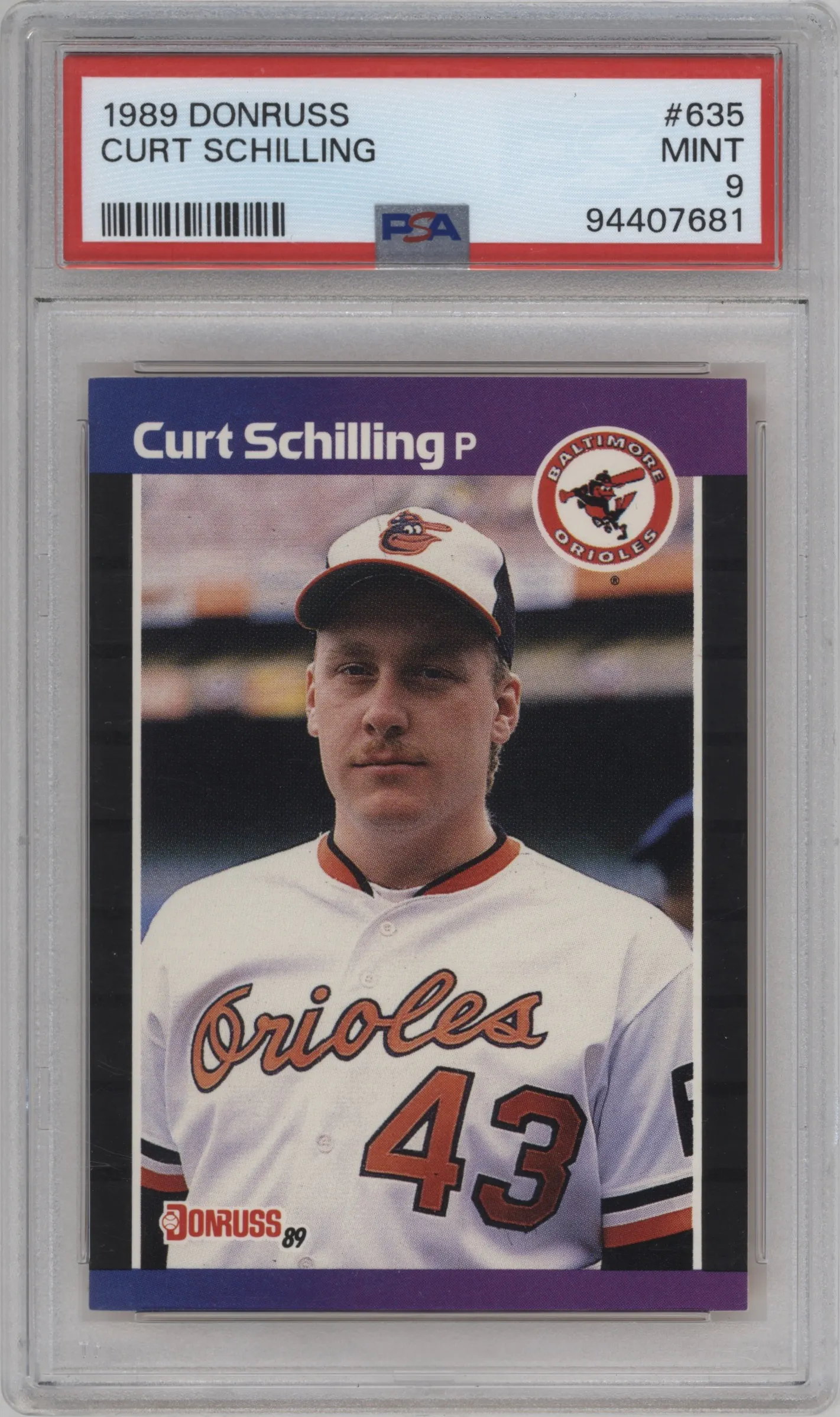 1989 Donruss Curt Schilling PSA 9