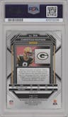 Christian Watson from the 2022 Panini Prizm set featuring a Gold parallel graded by PSA and given an overall grade of 9.