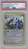 Metagross from the 2009 Pokemon Platinum set graded by PSA and given an overall grade of 7.