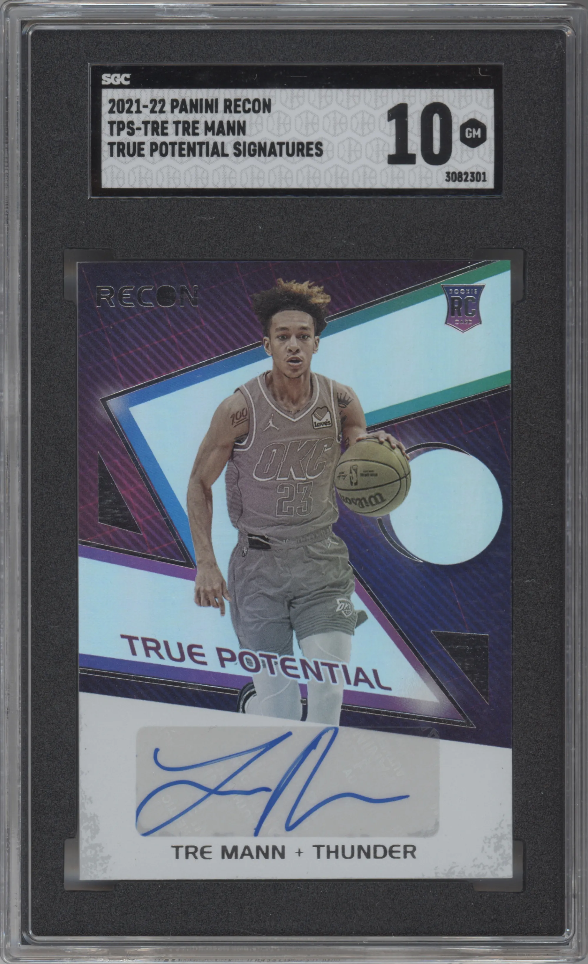 2021 Panini Recon True Potential Sig. Tre Mann #TPS-TRE SGC 10