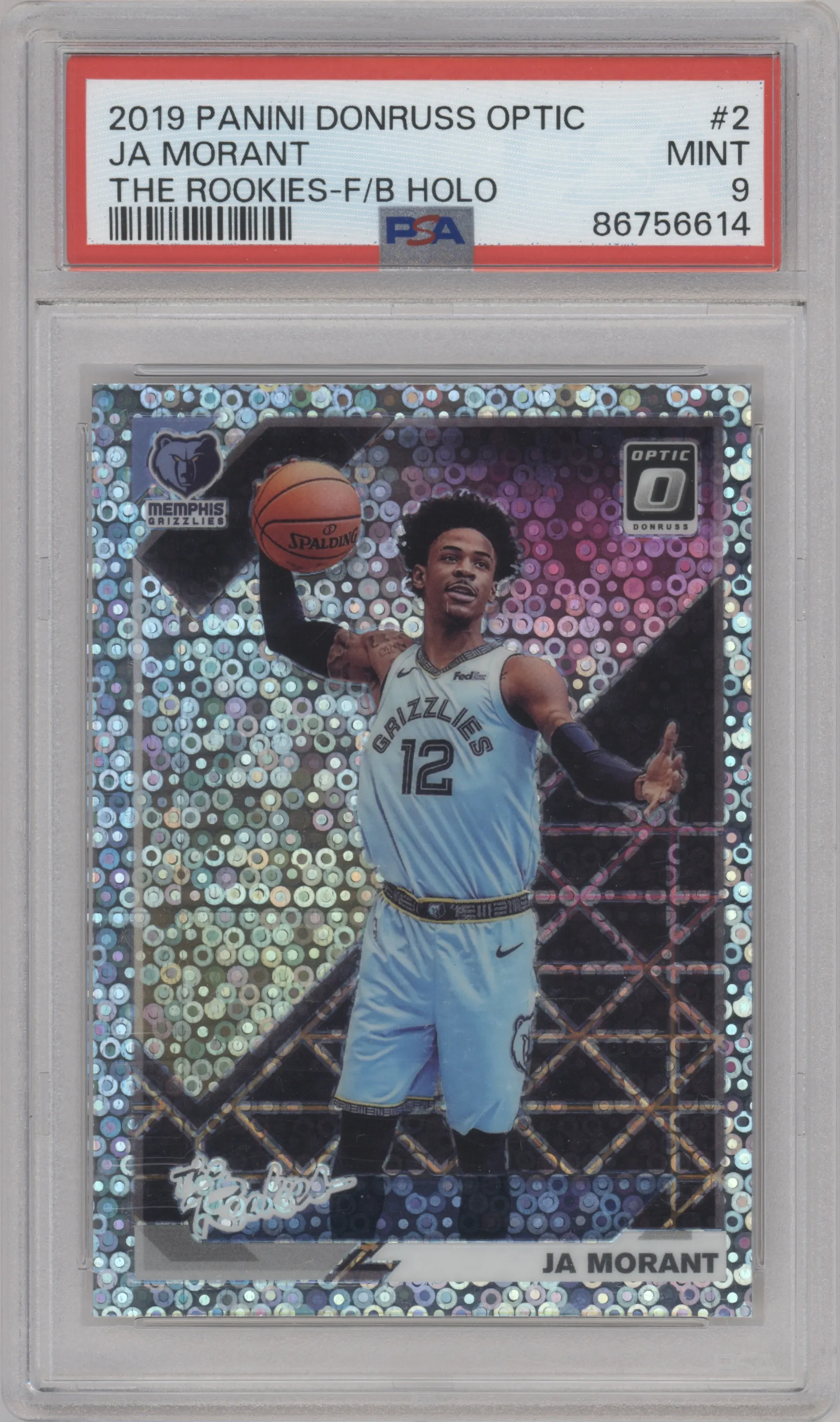 2019 Panini Donruss Optic The Rookies Ja Morant Fast Break Holo PSA 9