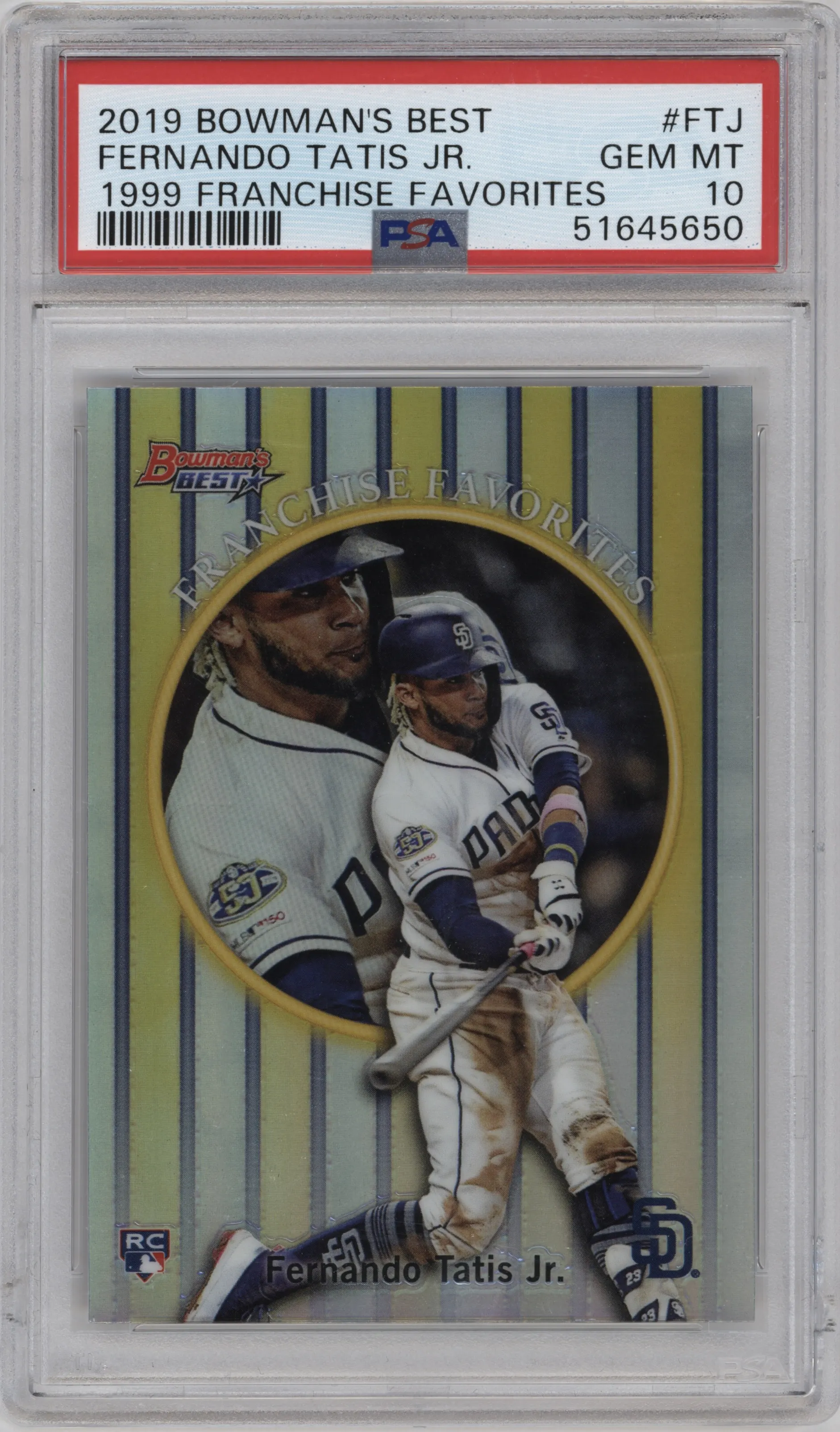2019 Bowman’s Best 1999 Franchise Favorites Fernando Tatis Jr. PSA 10