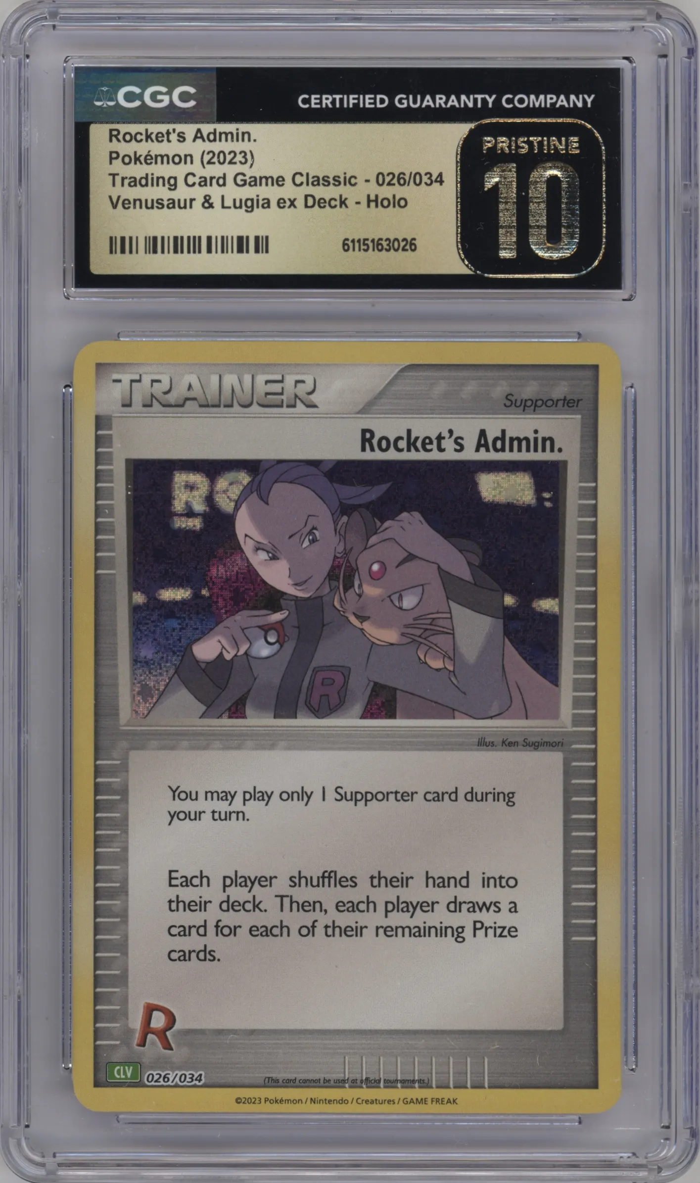 2023 Pokemon CLV Rocket's Admin. CGC 10