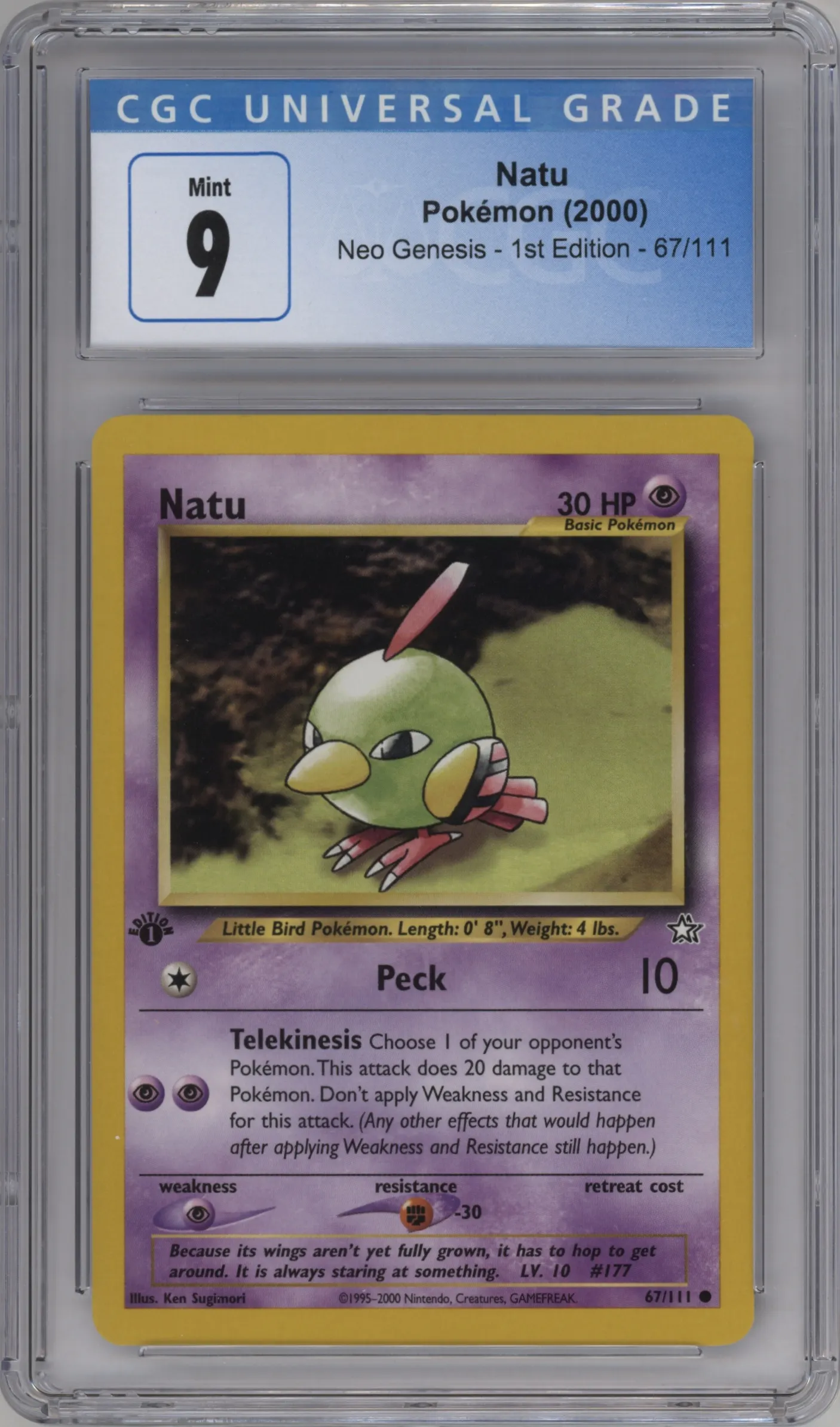2000 Pokemon Neo Genesis Natu #67 CGC 9