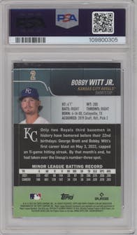 Bobby Witt Jr. from the 2022 Stadium Club Chrome set graded by PSA and given an overall grade of 10.