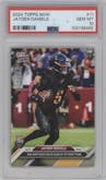 Jayden Daniels from the 2024 Topps Now set graded by PSA and given an overall grade of 10.