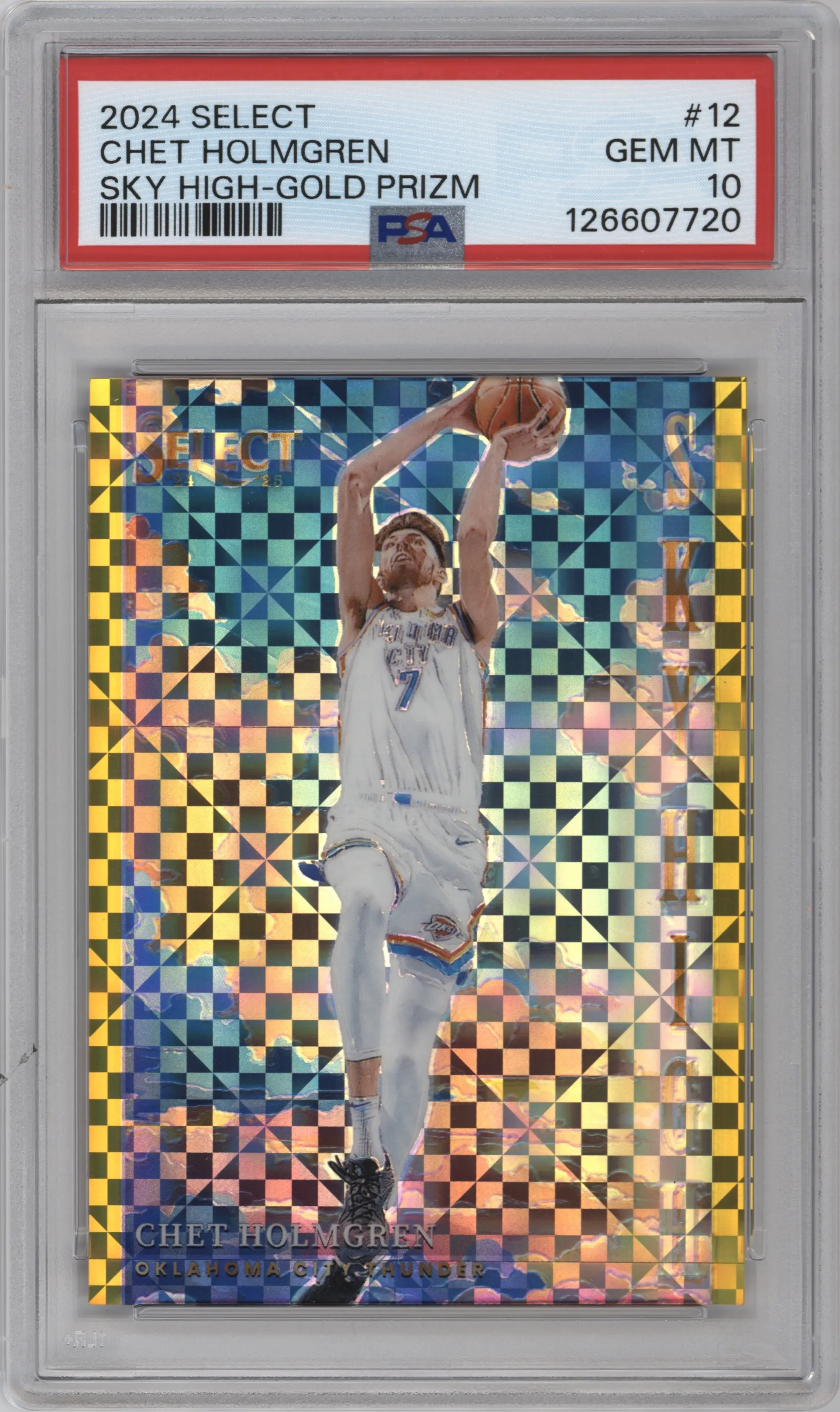 2024 Panini Select Sky High Chet Holmgren Gold Prizm #12 PSA 10