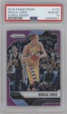 Nikola Jokic from the 2016-17 Panini Prizm  set featuring a Purple Prizm parallel graded by PSA and given an overall grade of 10.
