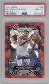 Anthony Edwards from the 2023-24 Panini Prizm set featuring a Red Ice parallel graded by PSA and given an overall grade of 10.