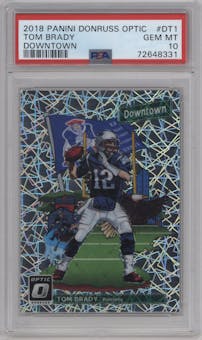 Tom Brady from the 2018 Panini Donruss Optic set graded by PSA and given an overall grade of 10.