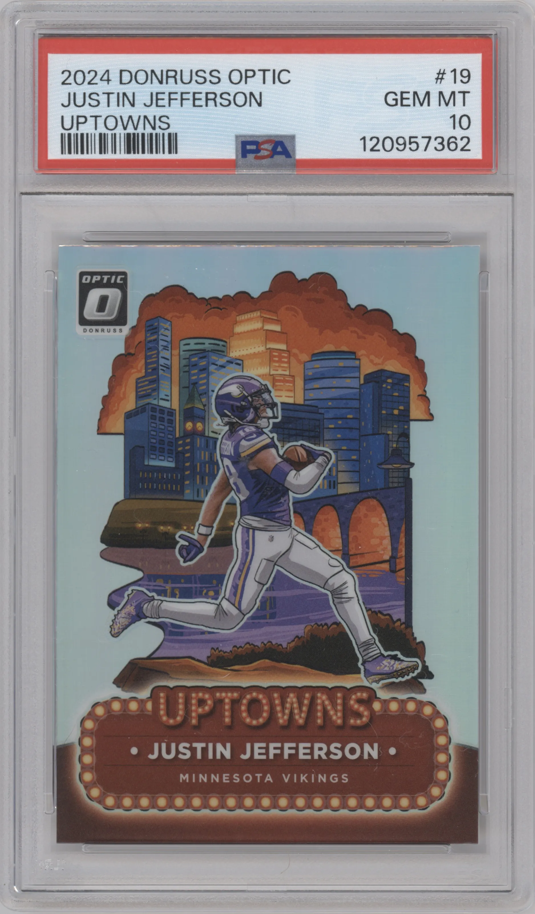 2024 Donruss Optic Uptowns Justin Jefferson #19 PSA 10