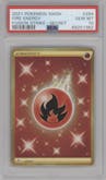 Fire Energy from the 2021 Pokemon SWSH set graded by PSA and given an overall grade of 10.
