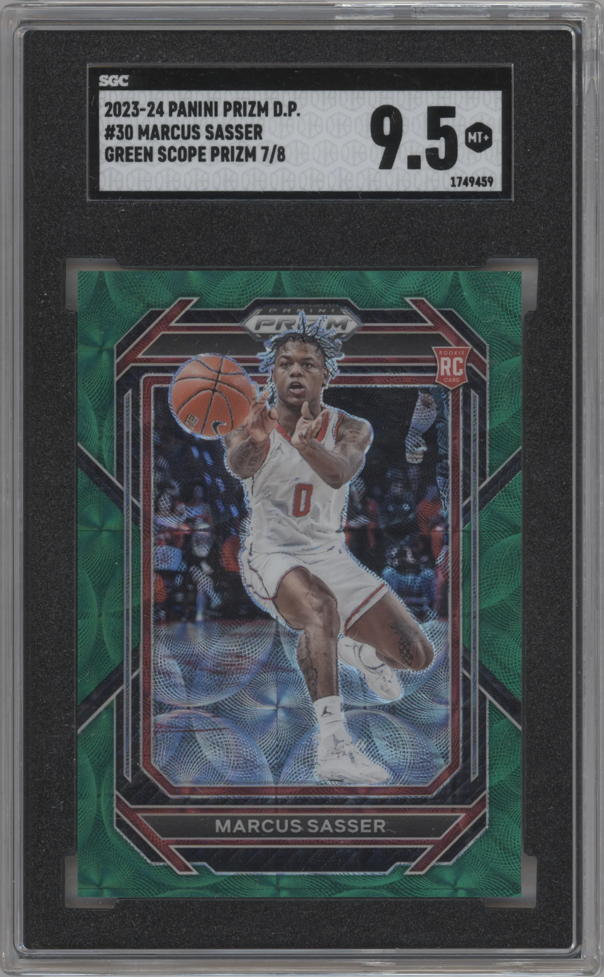 2023 Panini Prizm Draft Picks Marcus Sasser Choice Green SGC 9.5