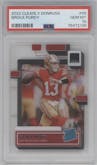 Brock Purdy from the 2022 Clearly Donruss set graded by PSA and given an overall grade of 10.