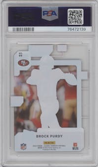 Brock Purdy from the 2022 Clearly Donruss set graded by PSA and given an overall grade of 10.