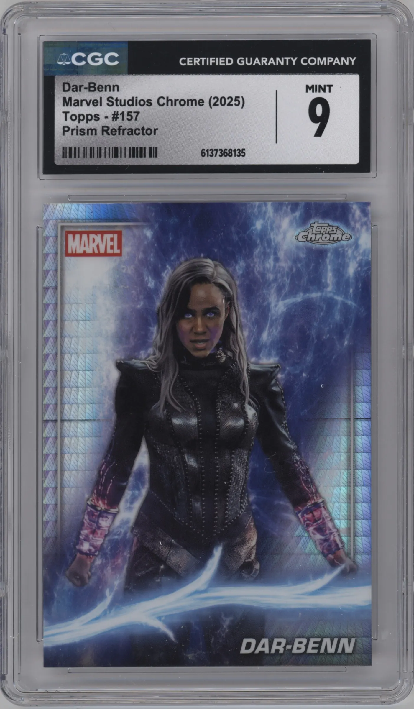 2025 Topps Chrome Marvel Studios Dar-Benn Prism Refractor CGC 9