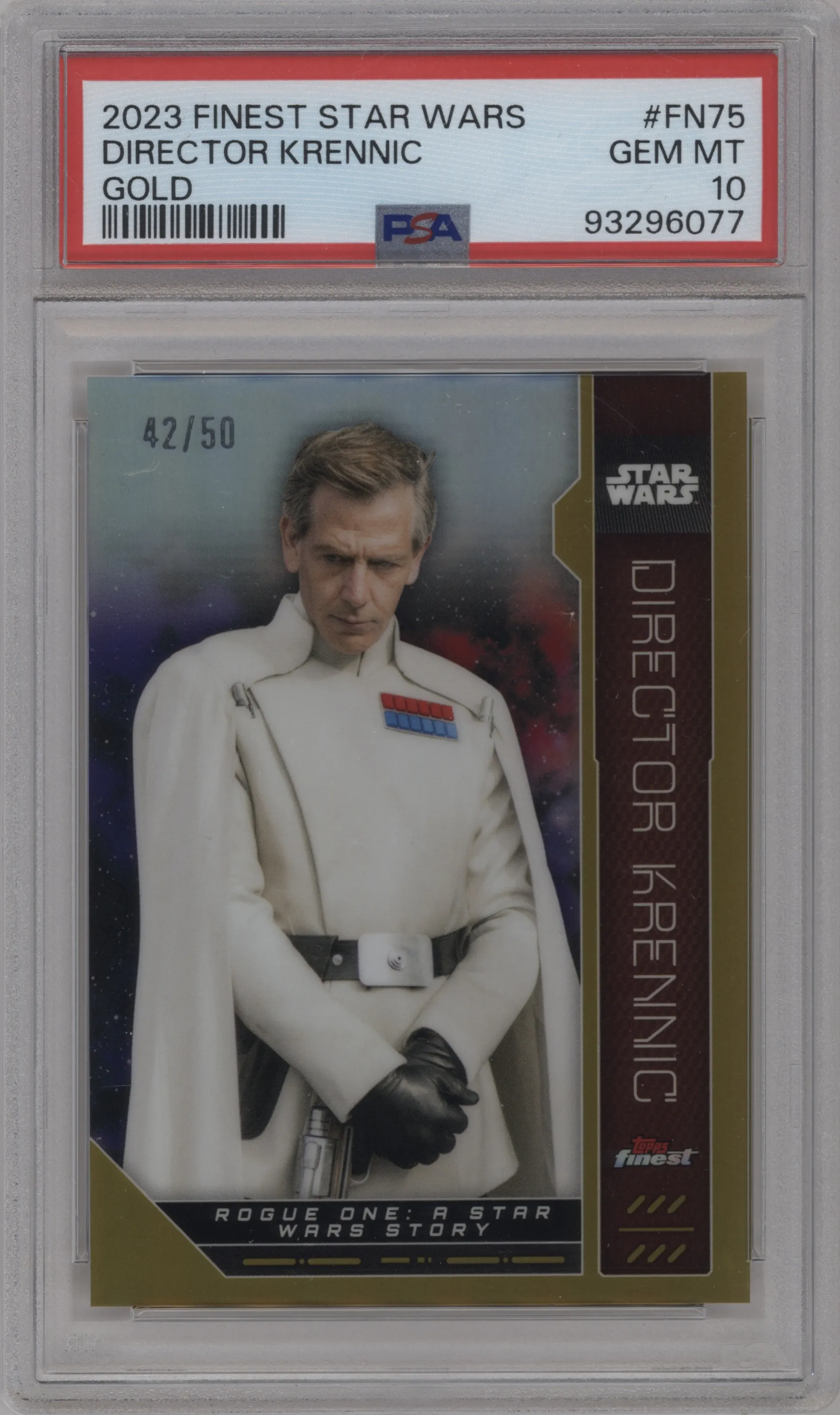 2023 Topps Finest Star Wars Director Krennic Gold #FN-75 PSA 10