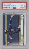 Fernando Tatis Jr. from the 2019 Topps Series 2 set graded by PSA and given an overall grade of 10.