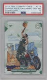 Giannis Antetokounmpo from the 2017-18 Panini Cornerstones set graded by PSA and given an overall grade of 10.