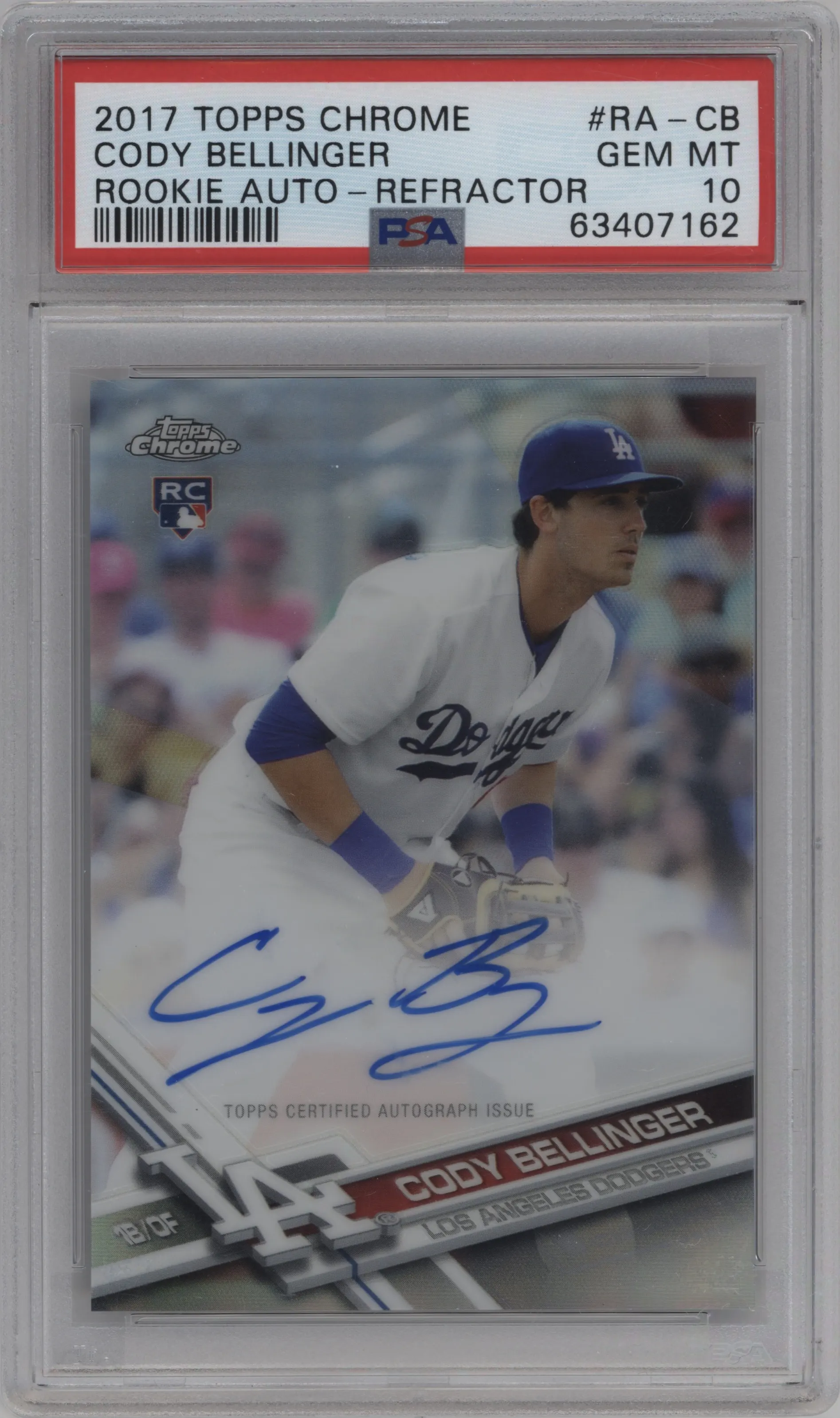 2017 Topps Chrome Rke.Auto Cody Bellinger Refractor PSA 10