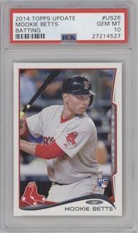 Mookie Betts from the 2014 Topps Update set graded by PSA and given an overall grade of 10.