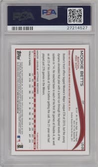 Mookie Betts from the 2014 Topps Update set graded by PSA and given an overall grade of 10.