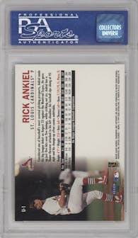 Rick Ankiel from the 1999 Fleer Tradition Update set graded by PSA and given an overall grade of 9.