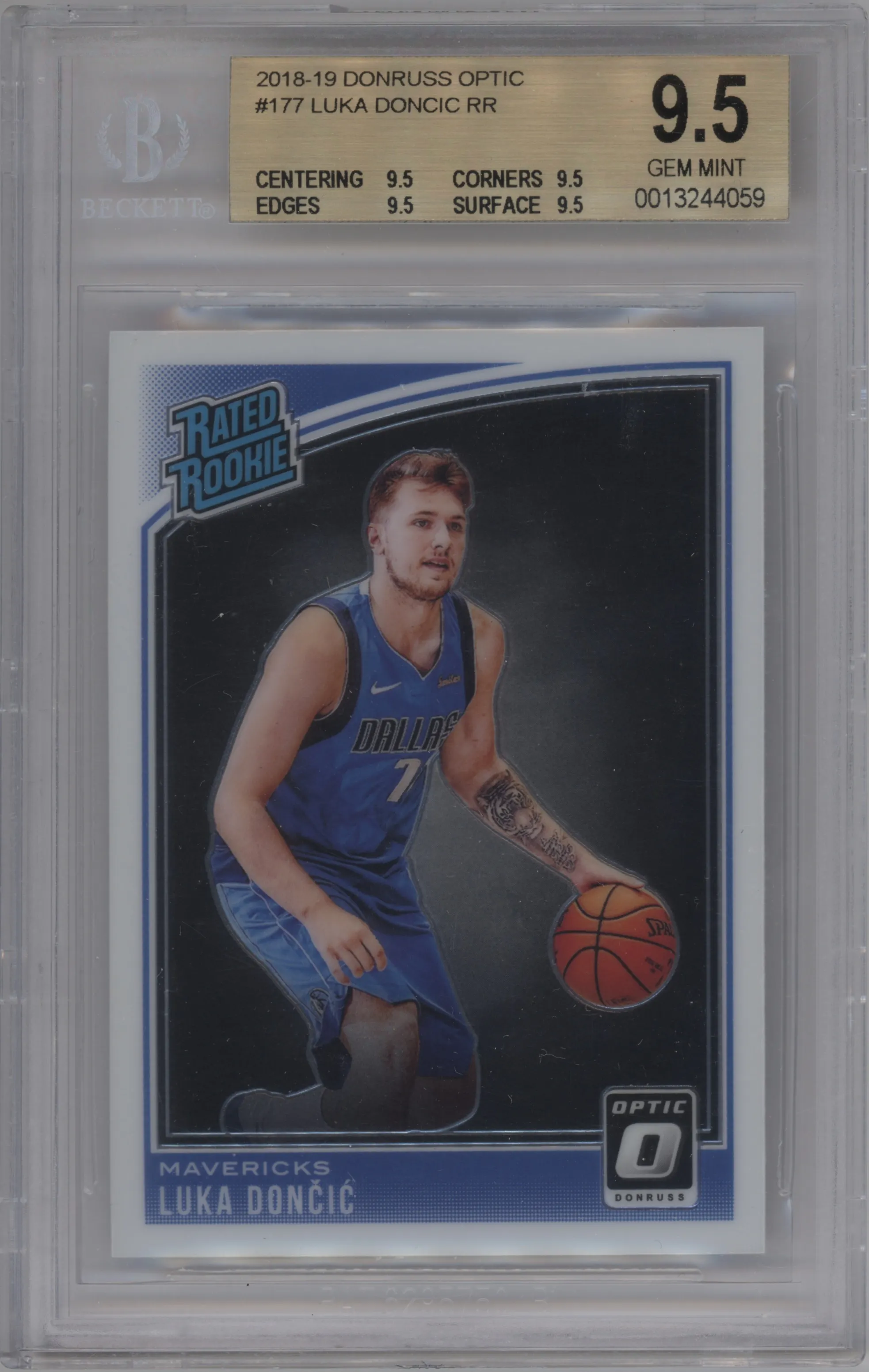 2018 Panini Donruss Optic Rated Rookie Luka Doncic #177 BGS 9.5