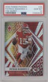 Patrick Mahomes II from the 2020 Panini Phoenix set featuring a Fire Burst parallel graded by PSA and given an overall grade of 10.